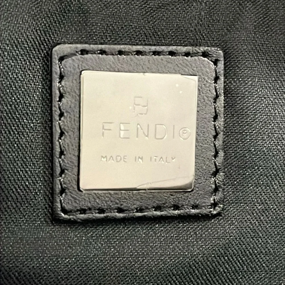 Fendi Zucchino Boston Bag 7VS002 Dark Brown Black Jacquard Leather